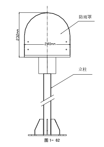 LZ10011型防雨罩与LZ1001型立柱配套安装示意图